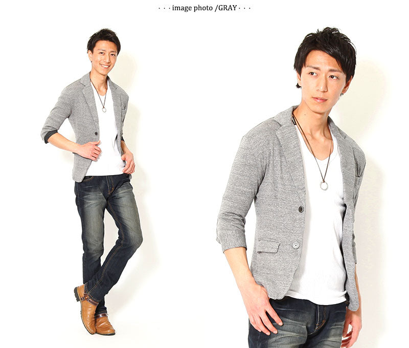 カット地７分袖テーラードジャケット