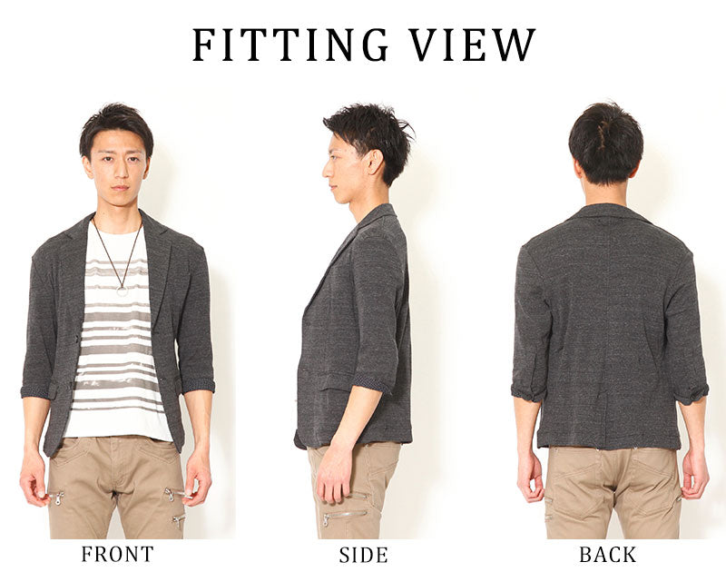 カット地７分袖テーラードジャケット