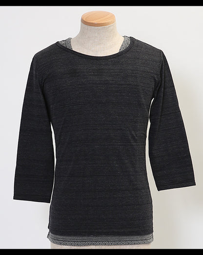 ジャガードデザインタンクトップ×７分袖カットソー ２点セット