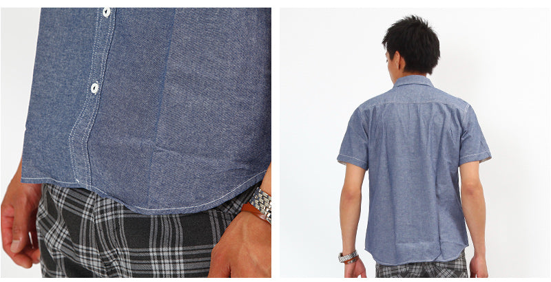 ネイティブデザイン前立てデザイン半袖シャツ