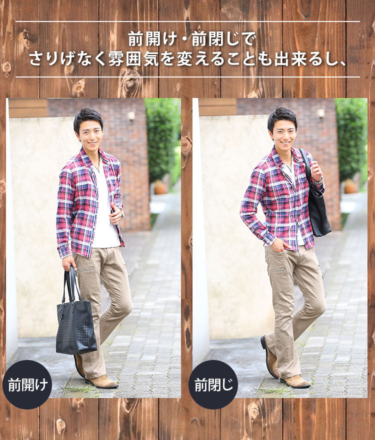 一度着3万弱 20W wjk　シワ加工 チェック シャツ セールHINSON⁄ヒンソン レギュラーカラー ショートスリーブチェック