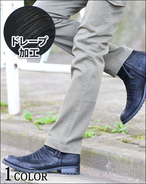 両サイドジップドレープデザインＰＵレザーブーツ