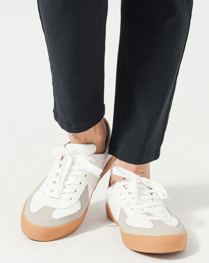 ジャーマントレーナーPUレザーローカットスニーカー