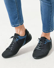 PUレザー配色切り替えローカットスニーカー