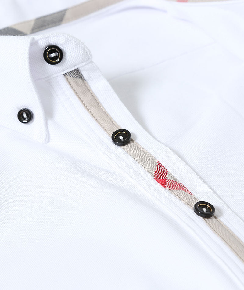 がっちり体型の方におすすめドライ加工ボタンダウン半袖シャツ