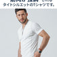 がっちり体型の方におすすめランダムテレコ半袖VネックTシャツ