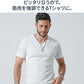 がっちり体型の方におすすめランダムテレコ半袖VネックTシャツ