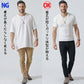 がっちり体型の方におすすめランダムテレコ半袖VネックTシャツ