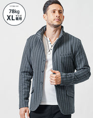 がっちり体型の方におすすめワイヤー入り長袖イタリアンスタンドカラージャケット