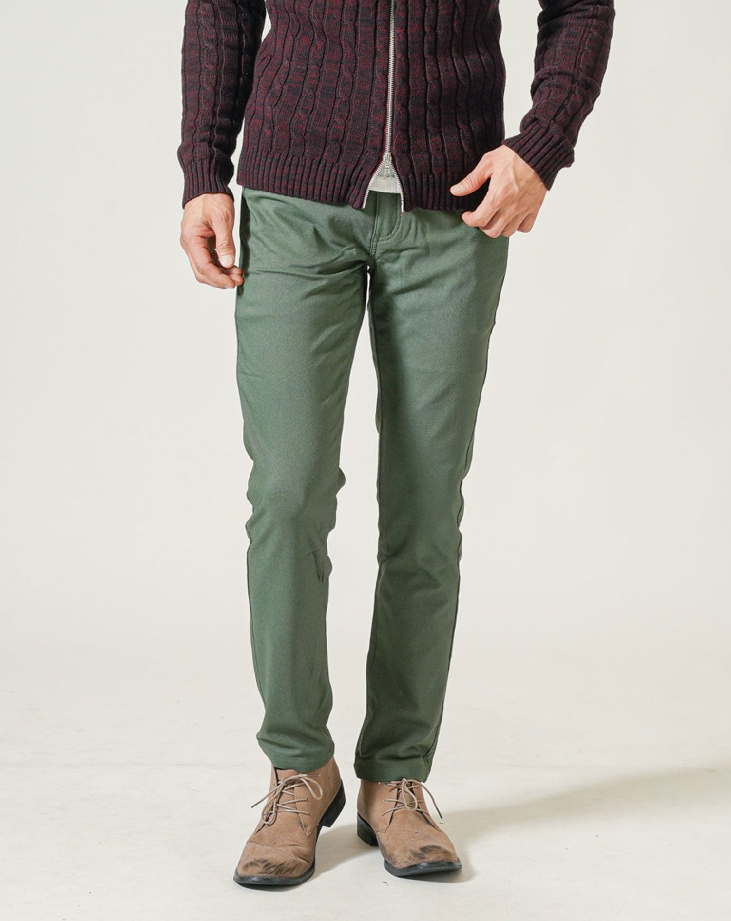 冬用裏起毛スリムチノパン メンズ6ポケットテーパード ｜ メンズ