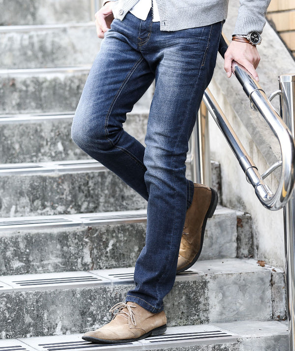 【迷ったらこのデニム!コーデがカッコよくキマる1本♪】美シルエットテーパードストレッチデニムパンツ