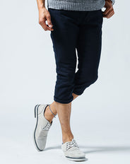 シンプルデザインストレッチクロップドパンツ