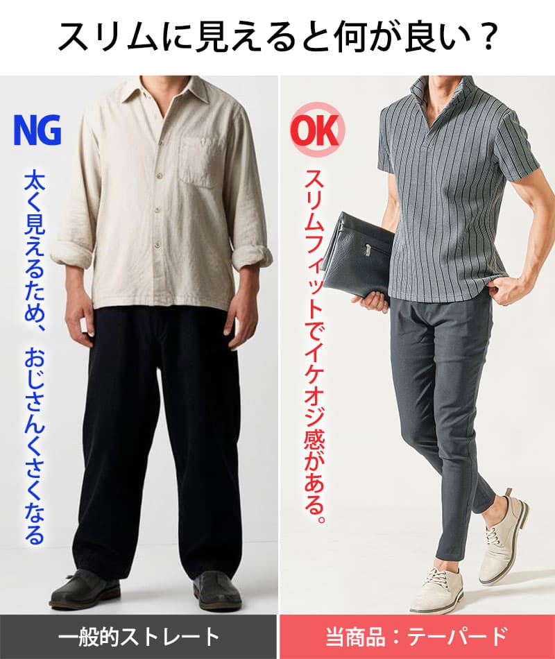 スーパーストレッチスマホポケット付きテーパードパンツ