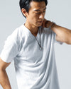 ランダムテレコ素材半袖VネックTシャツ