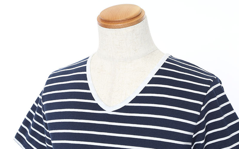 切り替えデザインボーダー半袖カットソー