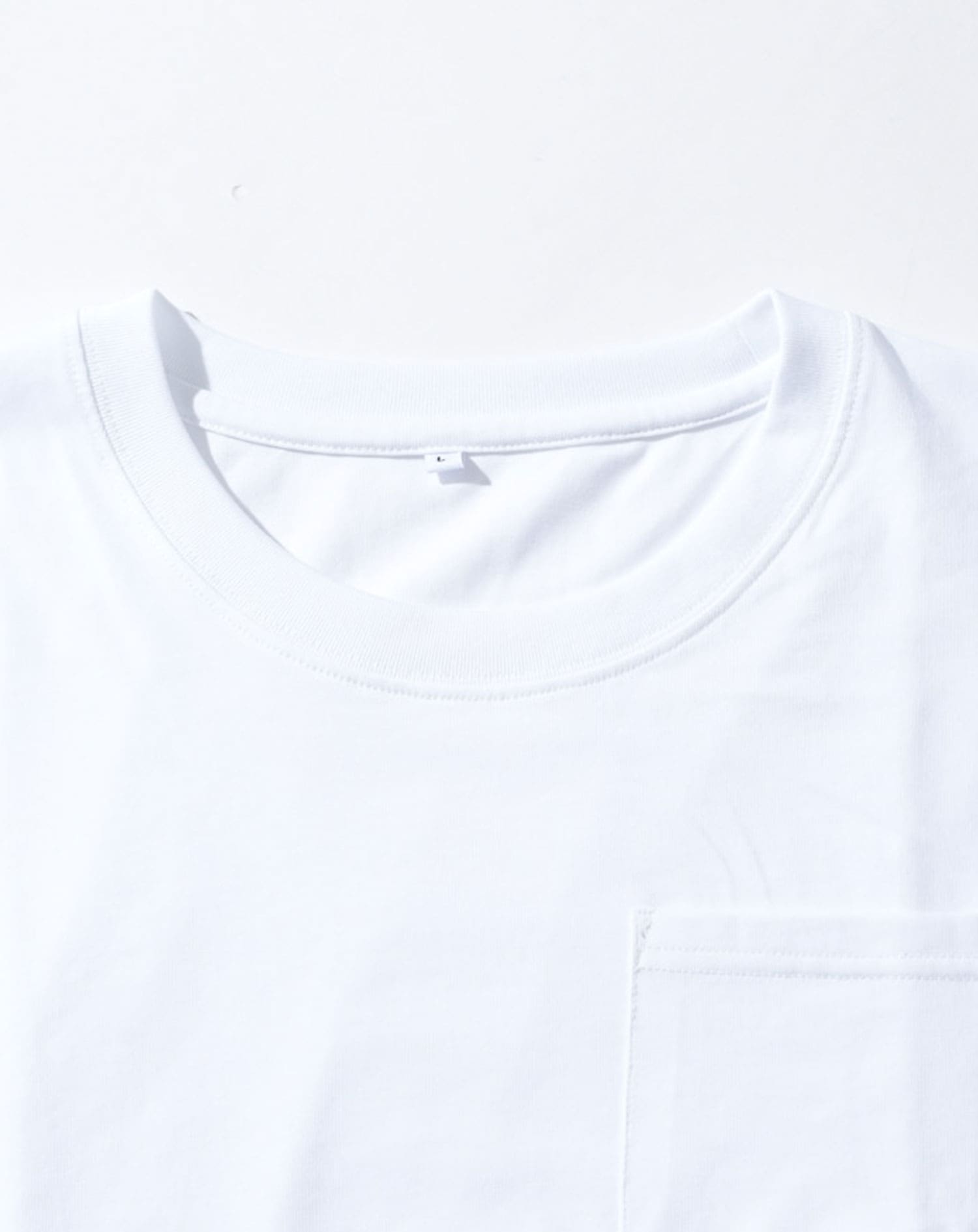 オーバーサイズポケット付き7分袖ポケット付きクルーネックTシャツ