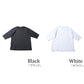 オーバーサイズポケット付き7分袖ポケット付きクルーネックTシャツ