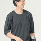 オーバーサイズポケット付き7分袖ポケット付きクルーネックTシャツ