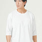 オーバーサイズポケット付き7分袖ポケット付きクルーネックTシャツ