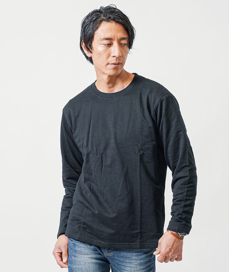 裏起毛クルーネック長袖Tシャツ