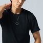 ワッフル素材ラウンドネックシンプルＴシャツ