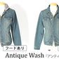 ウォッシュ加工2WAYデニムフードジャケット