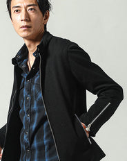 PUレザーシングルライダースジャケット