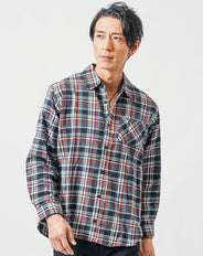 フランネル長袖チェックシャツ