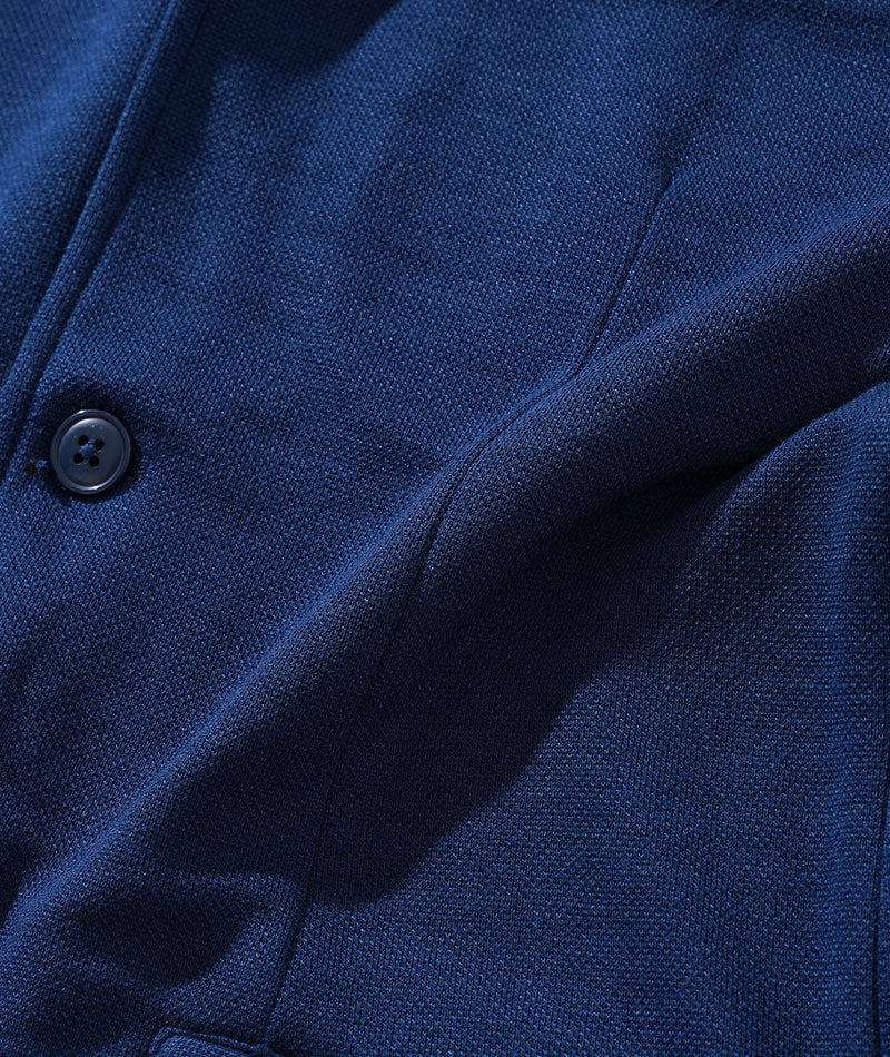 変わり織りラインデザインイタリアンスタンドカラー長袖ジャケット