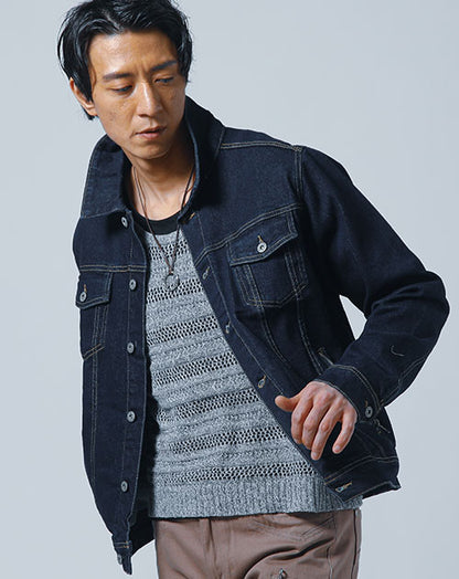 ストレッチブルゾンデニムジャケット