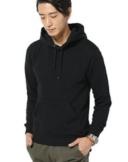 ライトオンス長袖無地プルオーバーパーカー