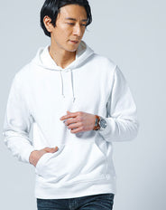 ライトオンス長袖無地プルオーバーパーカー