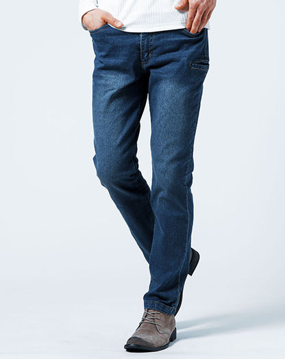 スーパーストレッチ6ポケットスリムテーパードデニムパンツ