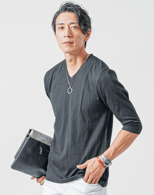 メンズにおすすめのブランドの七分袖tシャツ