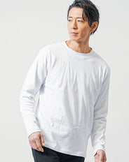 無地クルーネック長袖Tシャツ