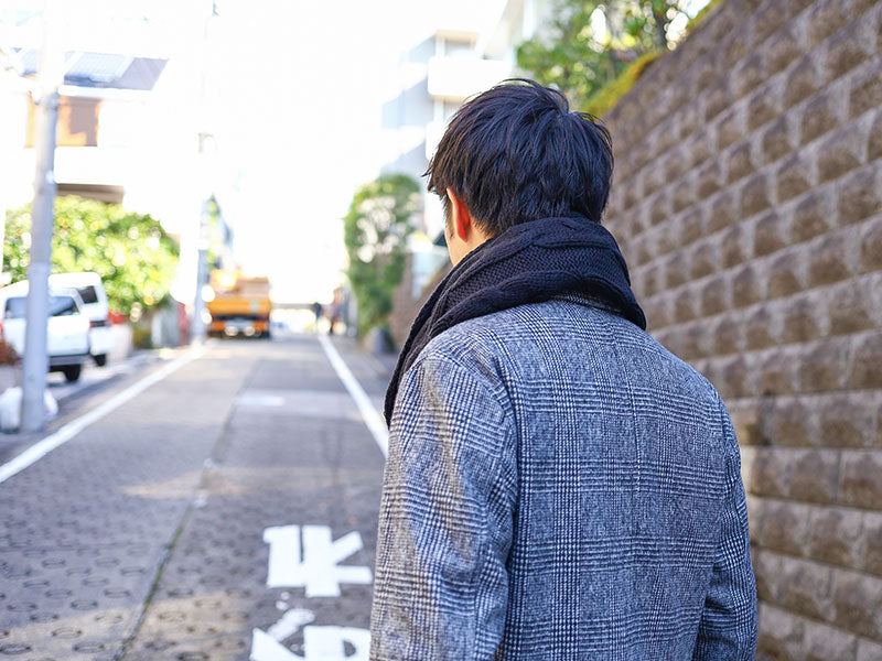 ケーブル編みデザインニットスヌード