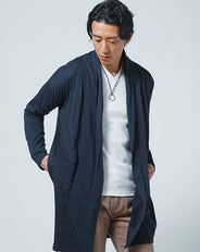 無地長袖ロングカーディガン