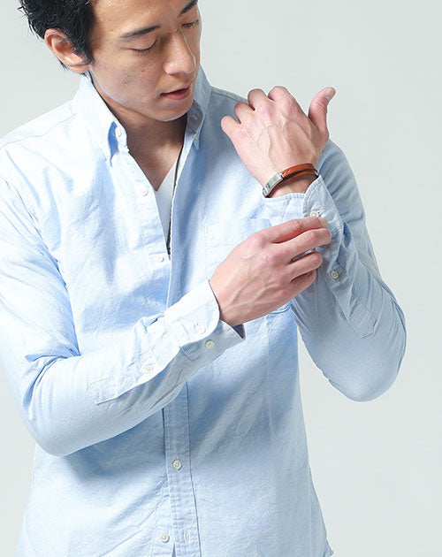 6月の服装におすすめ!50代メンズのパステルカラー長袖シャツ