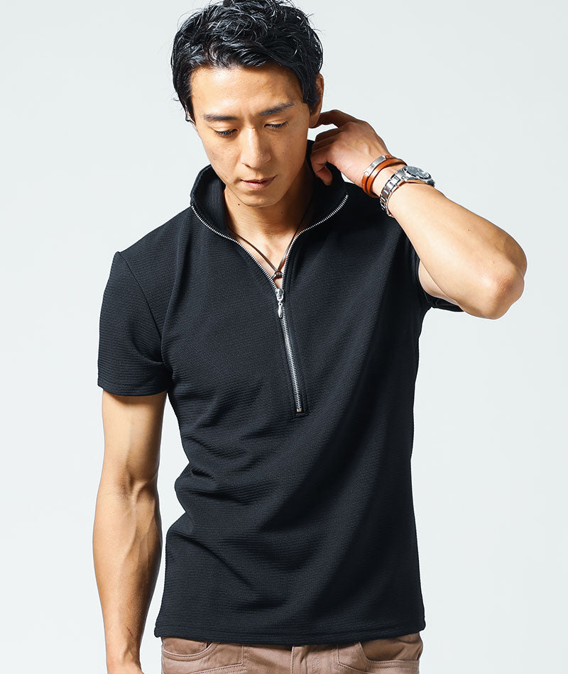 ポロシャツ メンズ ハーフジップ おしゃれ かっこいい ブランド
