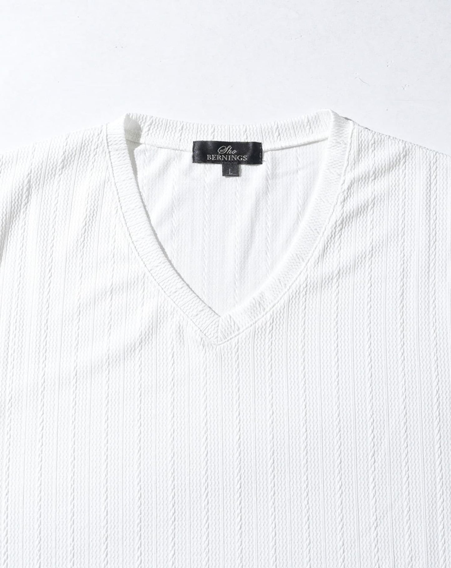 スリムフィットケーブル編み半袖Tシャツ