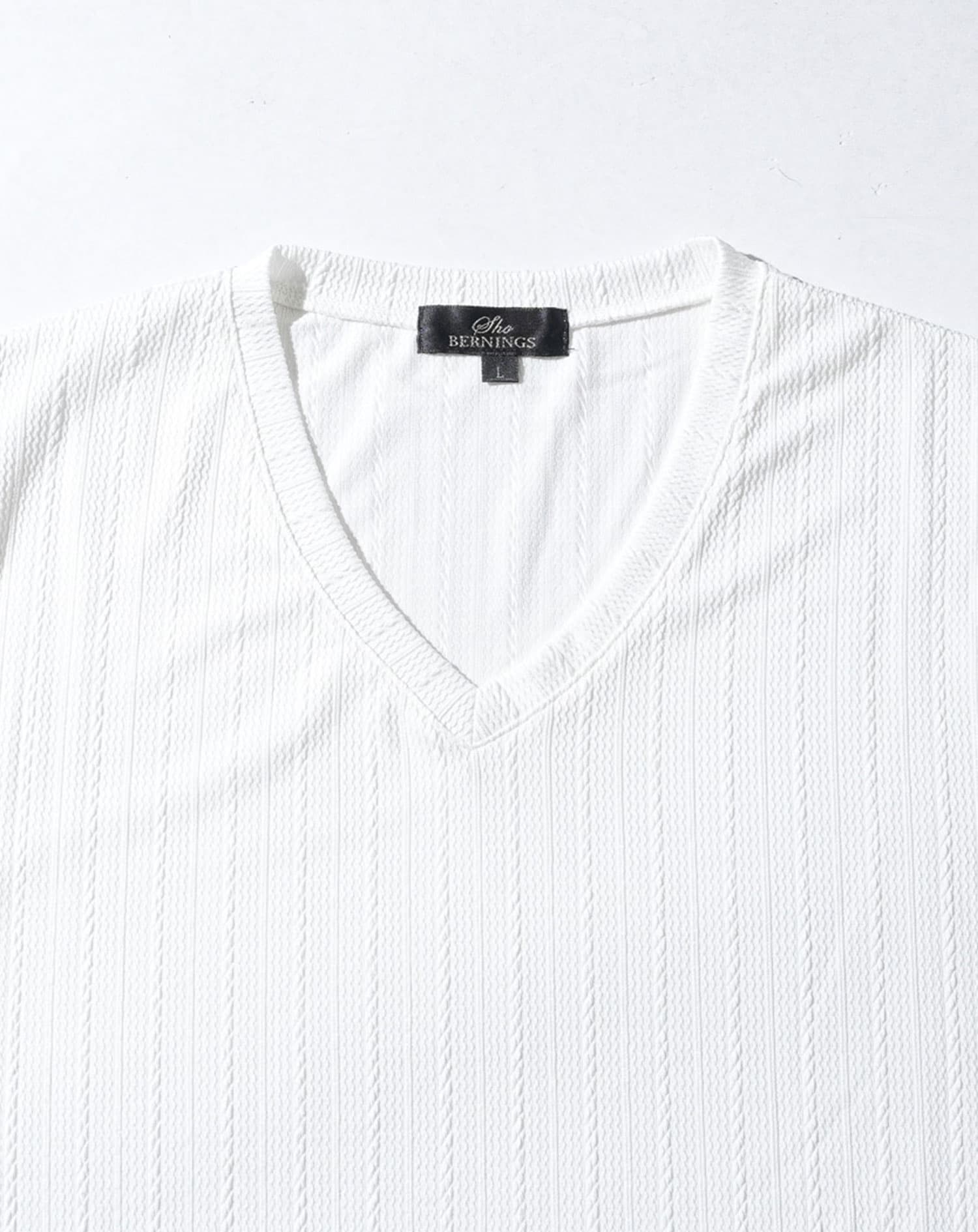 スリムフィットケーブル編み半袖Tシャツ