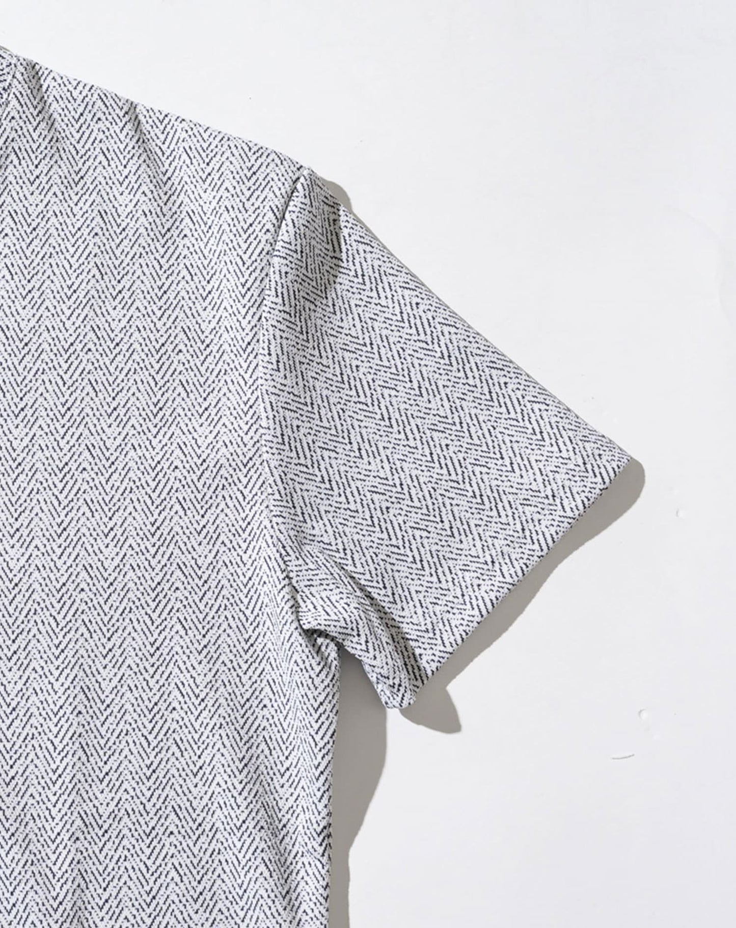 ラフヘリンボーンVネック半袖Tシャツ