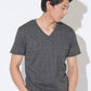 ラフヘリンボーンVネック半袖Tシャツ