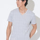 ラフヘリンボーンVネック半袖Tシャツ