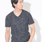 ケーブルVネック半袖Tシャツ