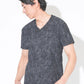 ケーブルVネック半袖Tシャツ