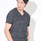 ケーブルVネック半袖Tシャツ