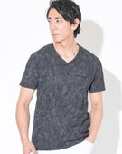 ランダムメッシュケーブルVネック半袖Tシャツ