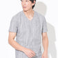 ケーブルVネック半袖Tシャツ