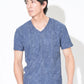 ケーブルVネック半袖Tシャツ